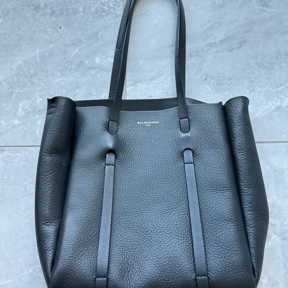Balenciaga Black Leather Tote Bag
